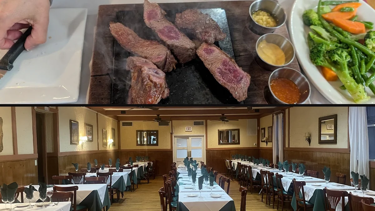 Plates of Portuguese and American fare