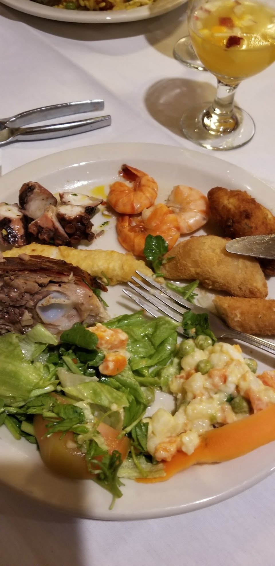 Restaurant menu showing starter selections