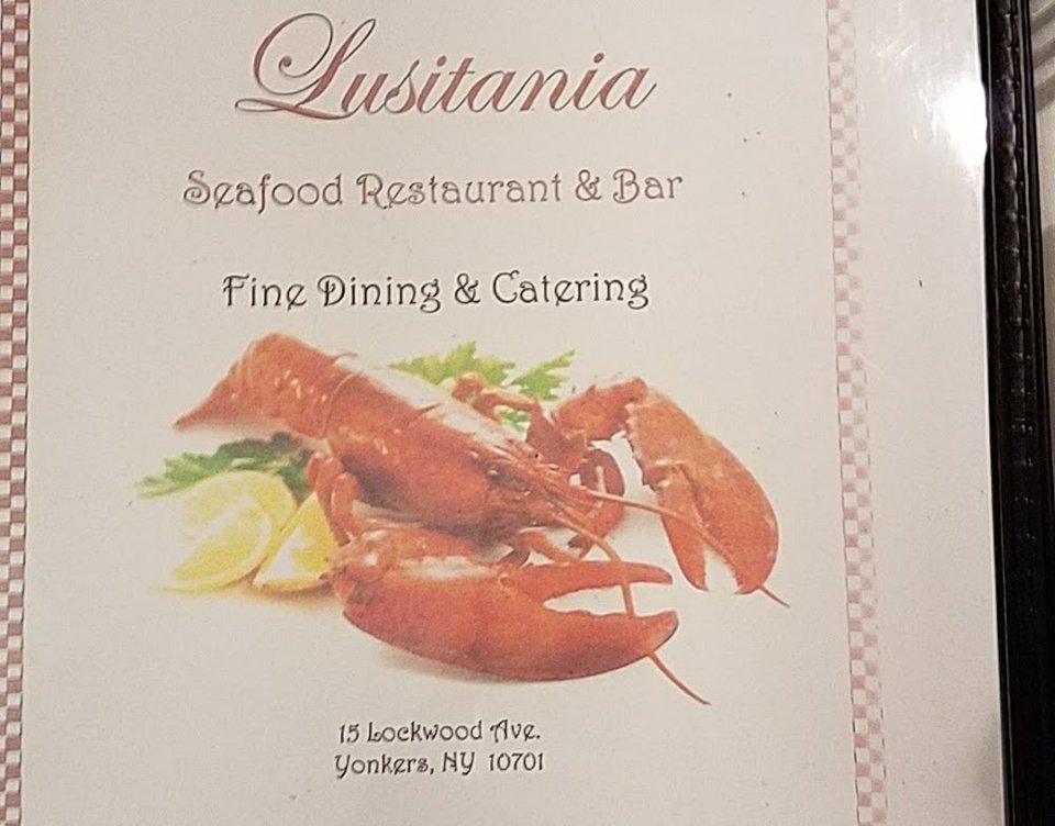 Printed seafood menu with Portuguese names